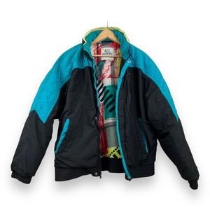 Vintage Members Only All Points Color Bomb Graphic Print Retro Ski Jacket 1980’s